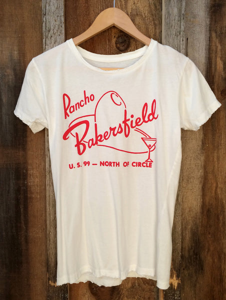 Rancho Bakersfield Womens Tee Wht/Red