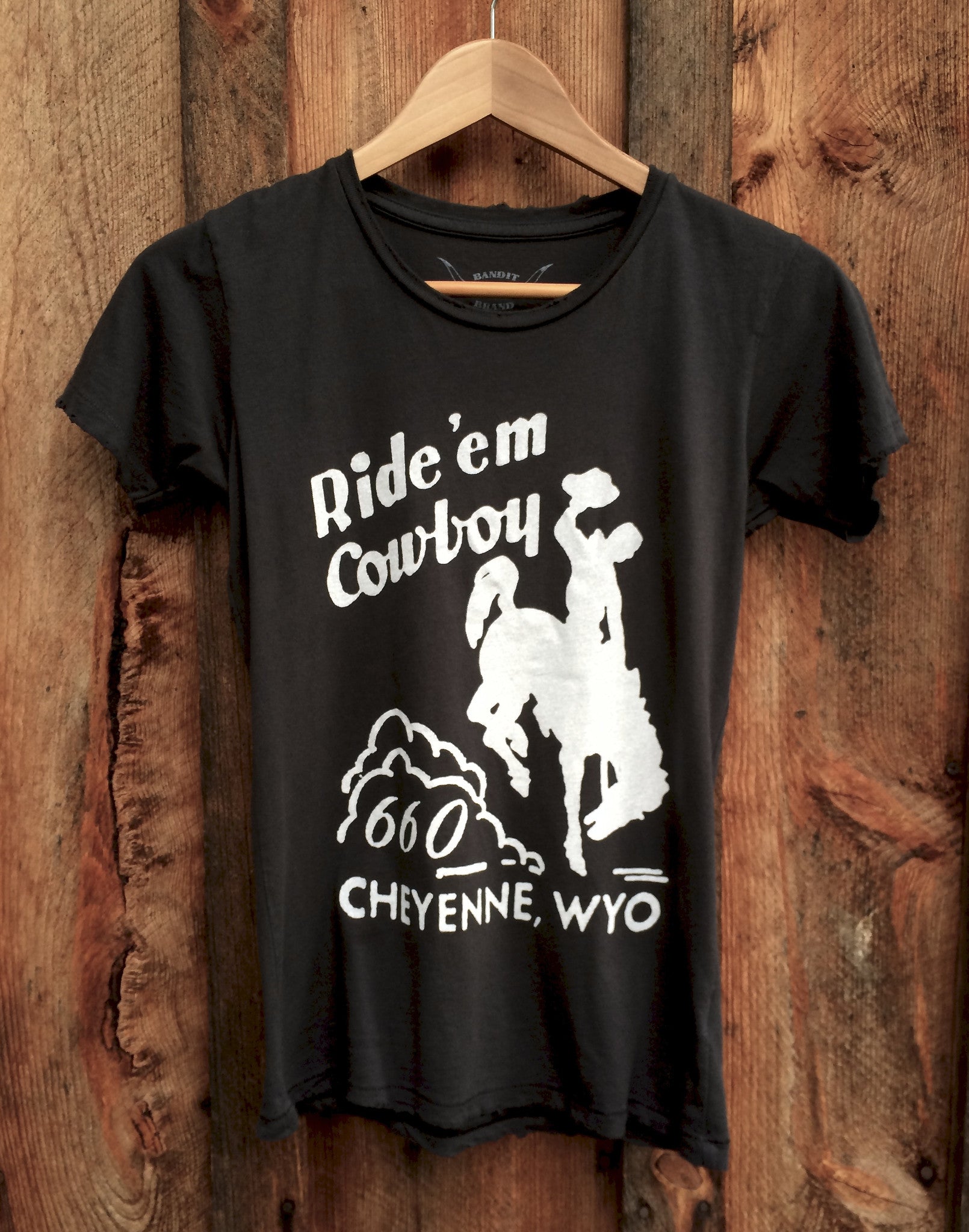 Ride'em Cowboy Women's Vintage Tee Black/White