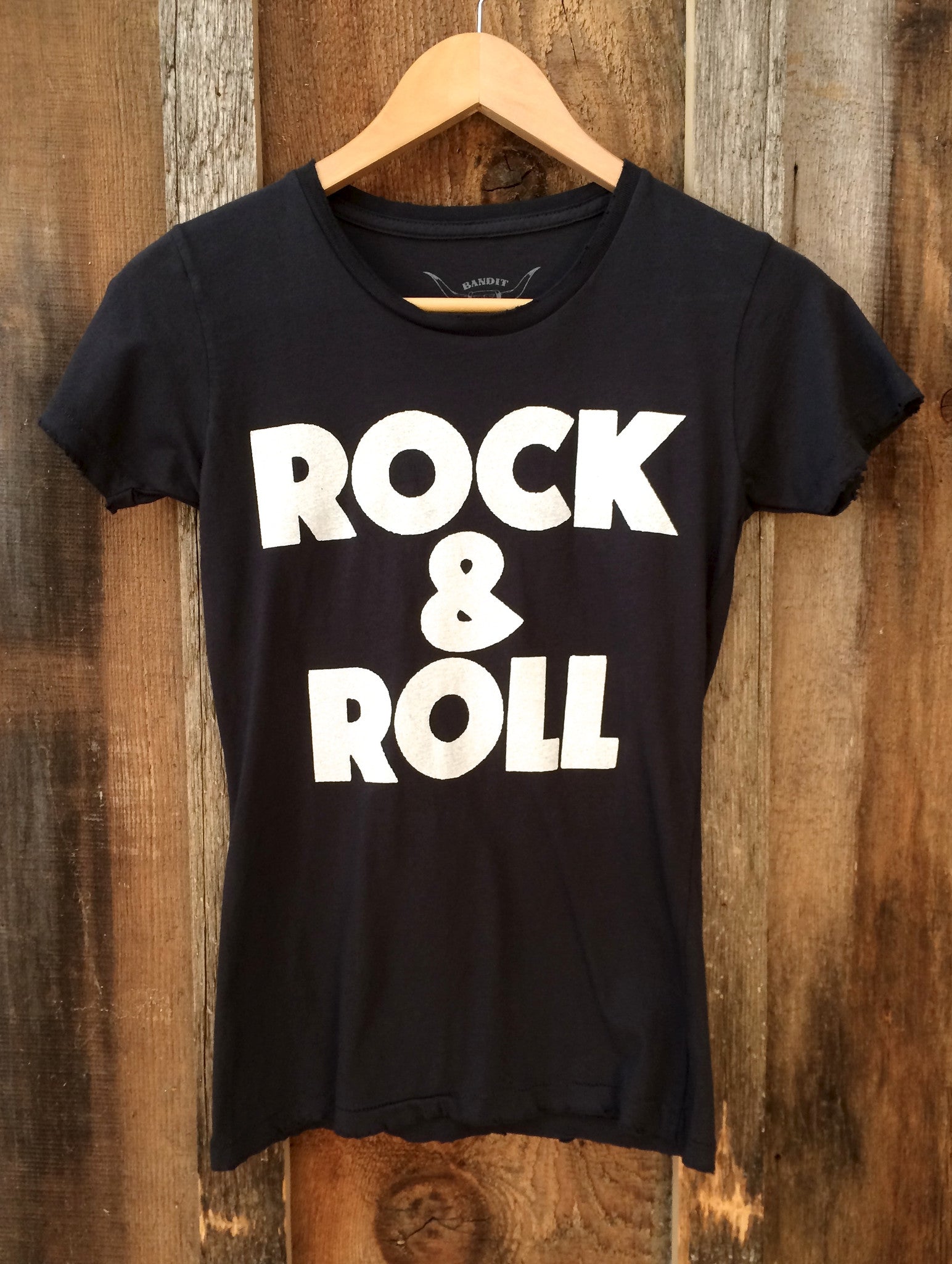 Rock and Roll Womens Tee Blk/Wht